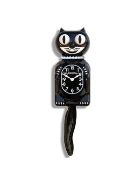 Classic Black Miss Kitty-Cat Kit-Cat clock Kat Klock